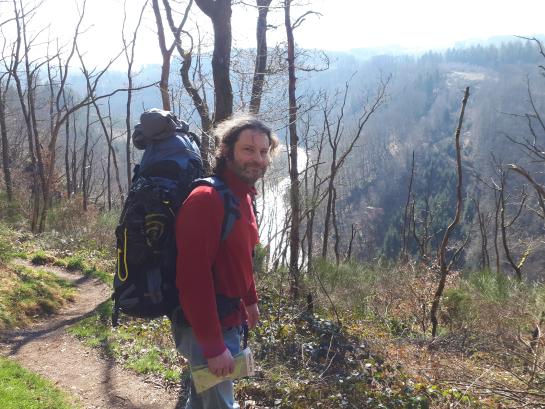 Dirk Ooms tijdens een wandeltocht